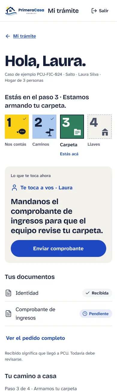 "Mi trámite" en el celular.